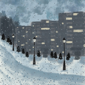 Снег в городе