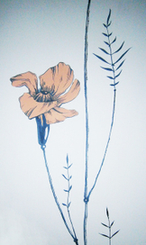 мак, роспись стены в спальне