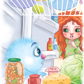 Иллюстрация к сказке "Соня и привидение из холодильника"
