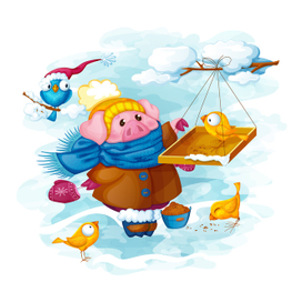 Зимний поросенок. Февраль