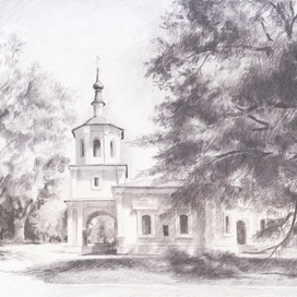 Набросок Петропавловской церкви в станице Старочеркасская