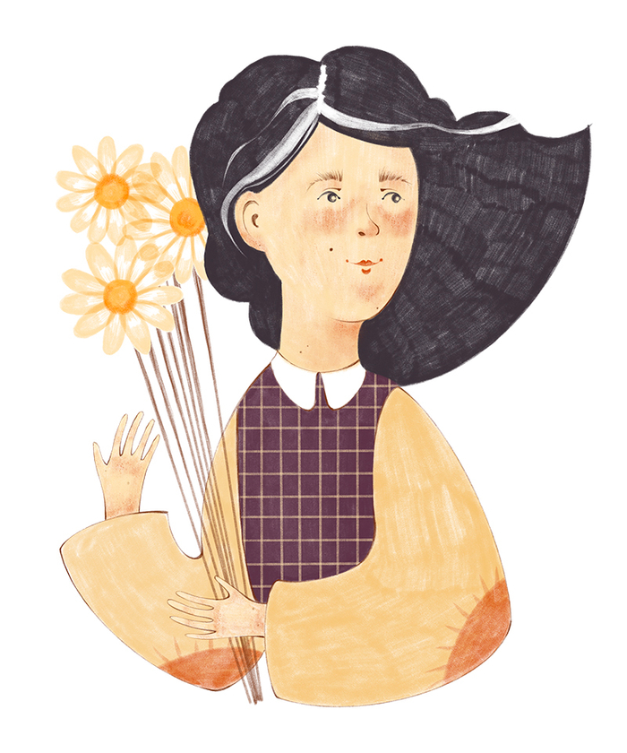 Девочка с ромашками