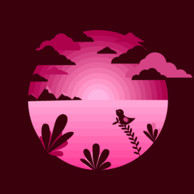 Птичка на закате