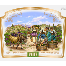 Иллюстрация для винной этикетки.