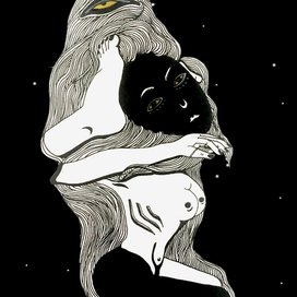 утро в ночном лесу