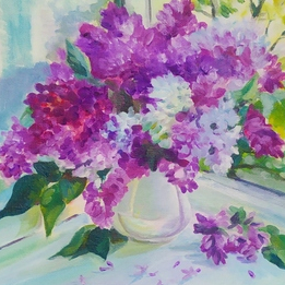 Живопись на холсте "Сирень"