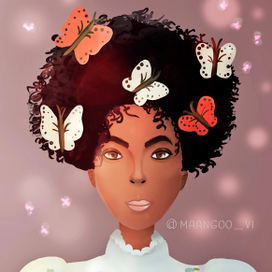 Девушка с бабочками