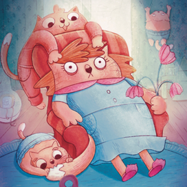 Открытка «Мама кошка»