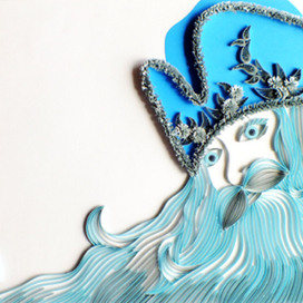 Квиллинг иллюстрация Дед Мороз