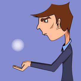 Грустный, но не отчаявшийся мужик - вектор