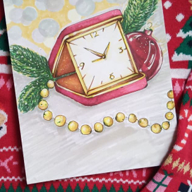 Новогодние часы ретро