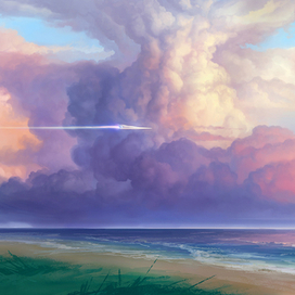 Облачно. Закат. Планер