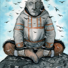 иллюстрация к книге Насти Строкиной "Кит плывет на Север"