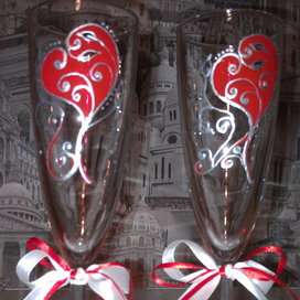 Роспись фужеров к свадьбе