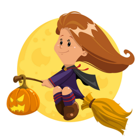 Ведьмочка на метле