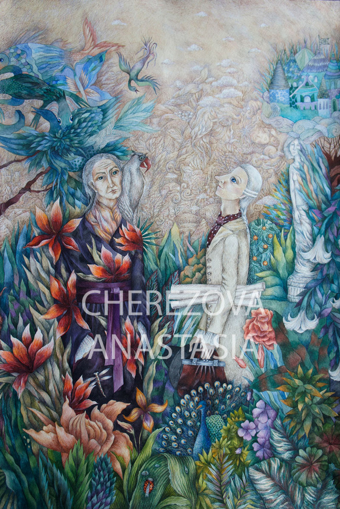 Иллюстрация к сказке Э.Т.А. Гофмана "Золотой горшок"