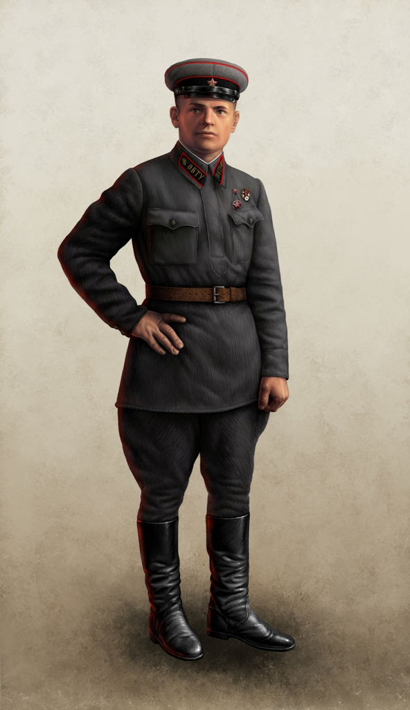 Курсант в суконной рубахе и фуражке 1935