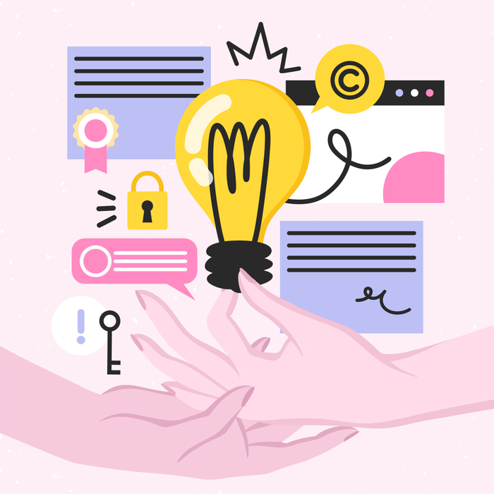 Illustration on the theme of copyright. Vector illustration for Freepik