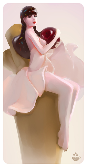 набросок пломбирного платья для журнала