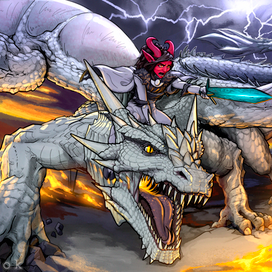 Тифлинг с любимым питомцем