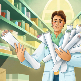 Иллюстрация для фармацевтической компании Vitrine Pharma