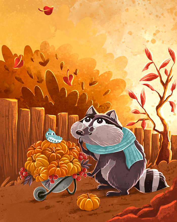 Осенний енот