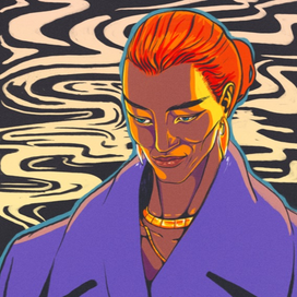 Девушка в дыму 