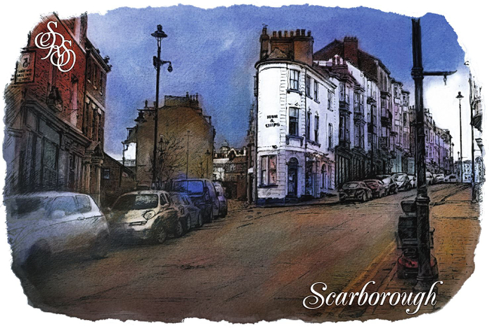 Swarm over Eastborough. Skarborough. Открытка "Туча над Истборо в Скарборо"