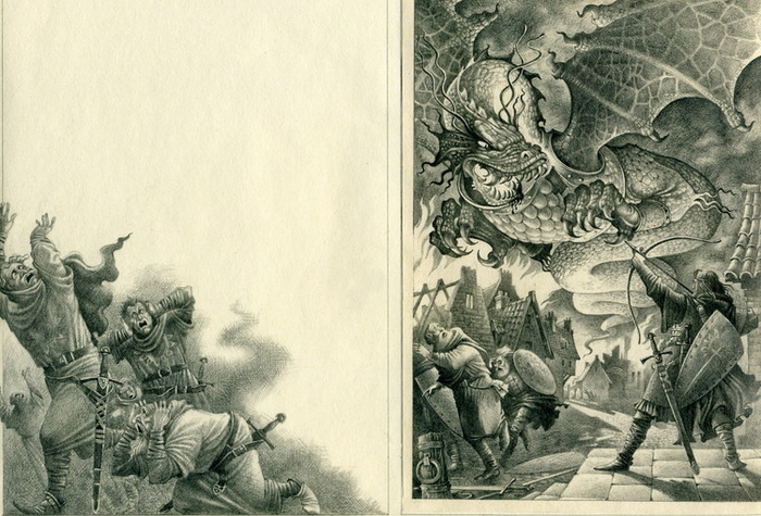 ДЖОН РОНАЛЬД РУЭЛ ТОЛКИН "ХОББИТ" ИЛЛЮСТРАЦИЯ.