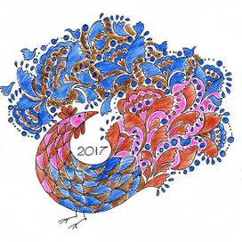 открытка "Год петуха"