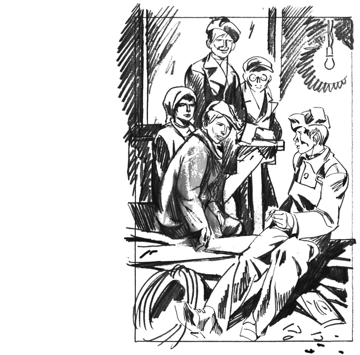 "Беседа"- Композиция (эскиз) для книги