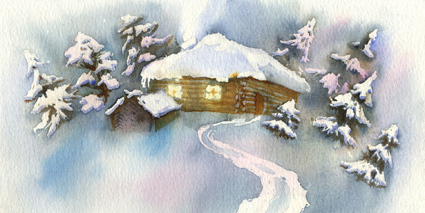 Зимний домик. Иллюстрация к книге Е.Н.Опочинина "Подаяние нищего"