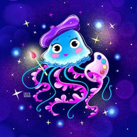Медуза-художник аква-грима