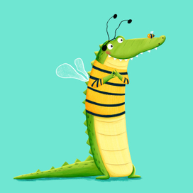 Крокодильчик в костюме пчелы 