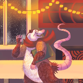 серия открыток "Опоссумы"