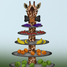 Жираф официант 