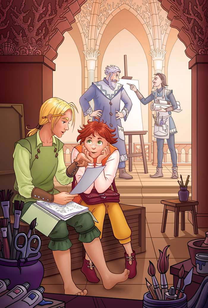 в мастерской художников