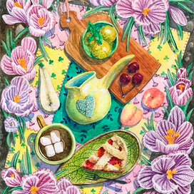 Пикник среди крокусов