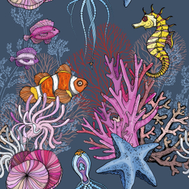 Узор с морскими животными