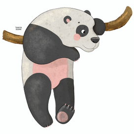 Panda character design. Children book illustration.