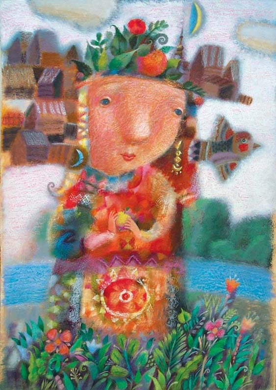 Цветущая женщина в ожидании счастья