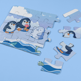 Детский пазл: пингвины