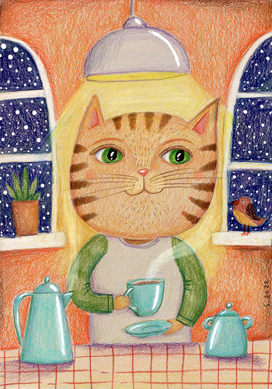 кот с кофейком