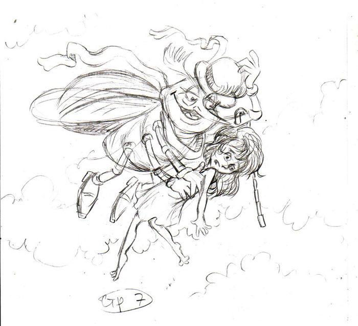 Дюймовочка-эскиз(майские жуки-педофилы)