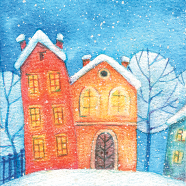 Снегопад в городке