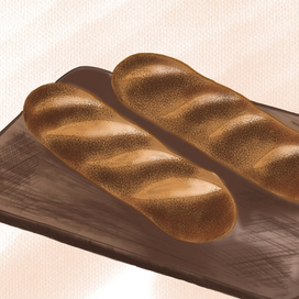 Food illustration, 🥖 ,хлеб 