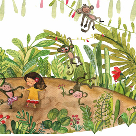 Ханна и обезьянки.