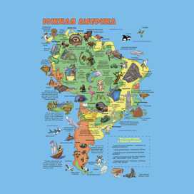 карта мира. Южная Америка