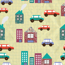 Pattern - City roads (обои для детей)