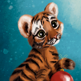 Новогодняя открытка «Год тигра»